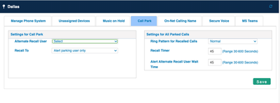 CAPCallParkSettings