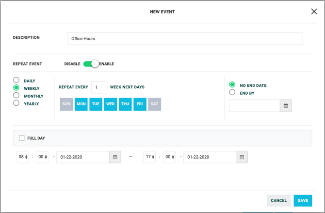 CAPScheduleCreate