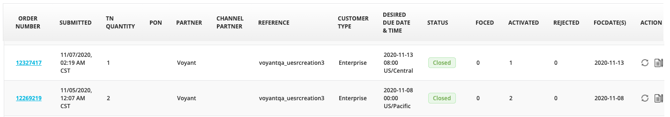 Port Order Listing