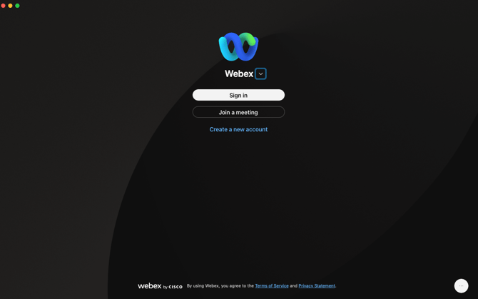 WebexLoginScreen